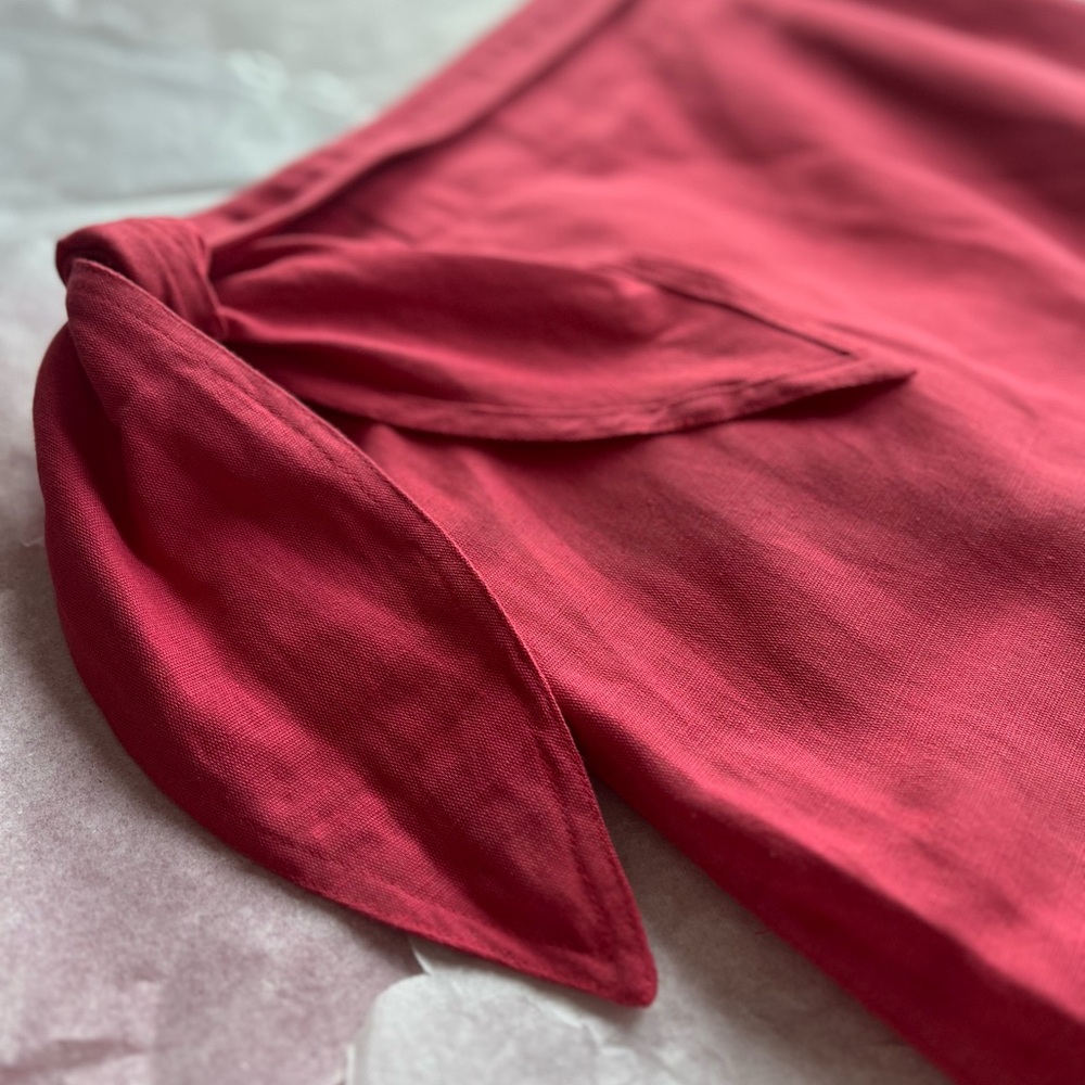EUC VTG 90s Alfred Linen Blazer and Skirt matching wrap skirt xs coral pink - Picture 13 of 16